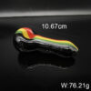 Rainbow Black Glass Hand Pipe - Image 2