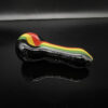 Rainbow Black Glass Hand Pipe - Image 3