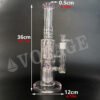 Double Jellyfish Long Straight Glass Bong - Image 6